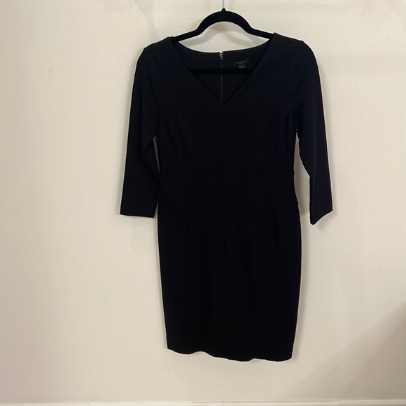 ann taylor black sheath dress Ann Taylor Black Flower Halter Neck Black Sheath Dress main image 0
